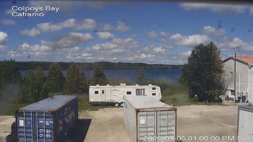 Live camera feed from Caframo in Georgian Bluffs, Ontario, Canada