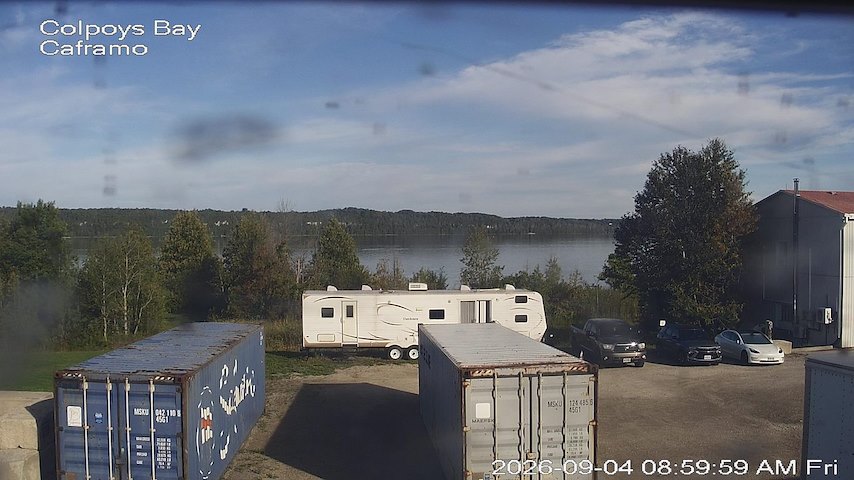 Live camera feed from Caframo in Georgian Bluffs, Ontario, Canada