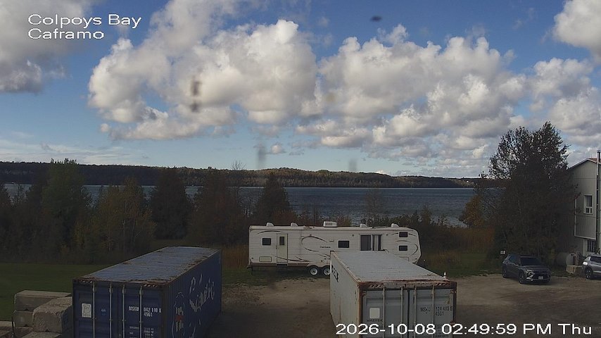 Live camera feed from Caframo in Georgian Bluffs, Ontario, Canada