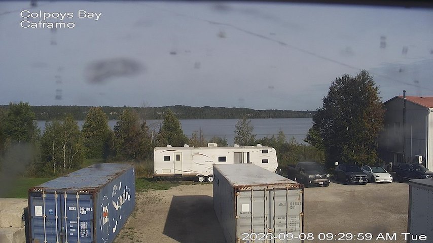 Live camera feed from Caframo in Georgian Bluffs, Ontario, Canada