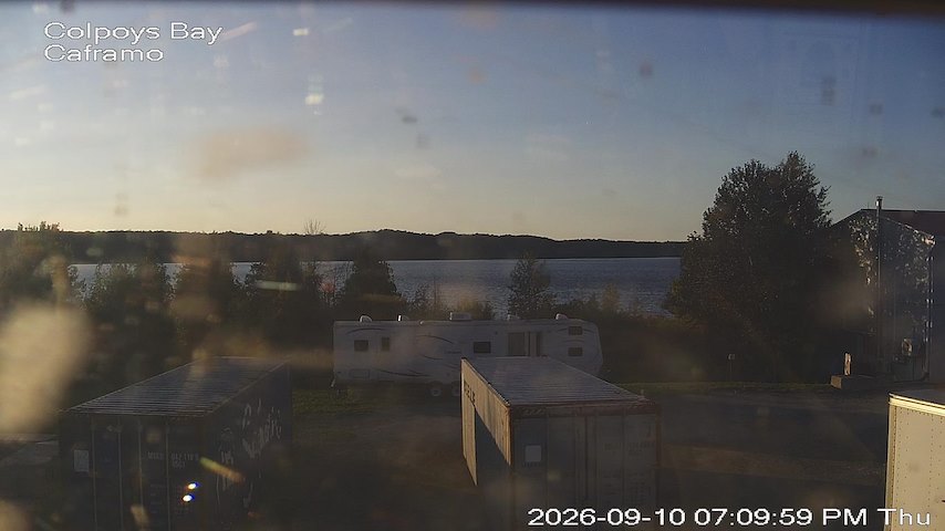 Live camera feed from Caframo in Georgian Bluffs, Ontario, Canada