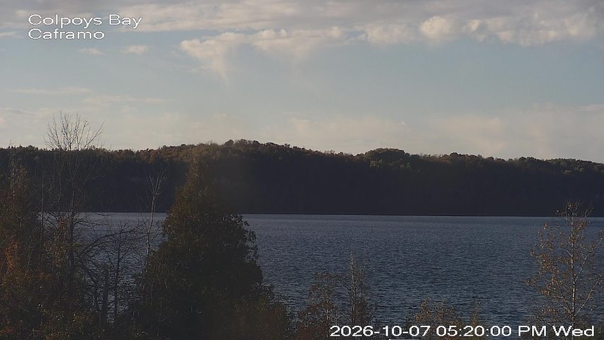 Canal de câmera ao vivo de Caframo em Georgian Bluffs, Ontario, Canada