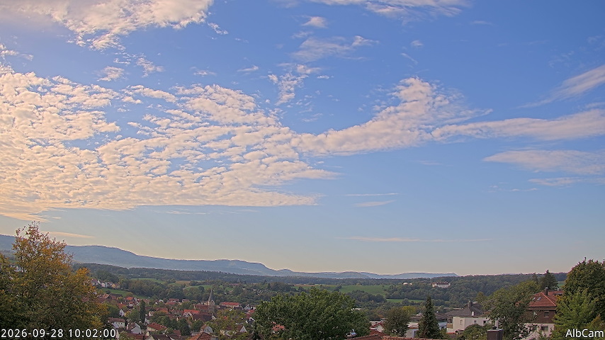 Tiešraides kameras kanāls no 🇩🇪 AlbCam Goeppingen View from Goeppingen to SW