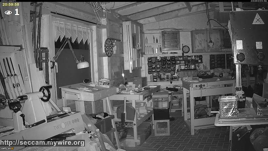 Live camera feed from Littlehook's woodworking shop in Indoor woodworking shop