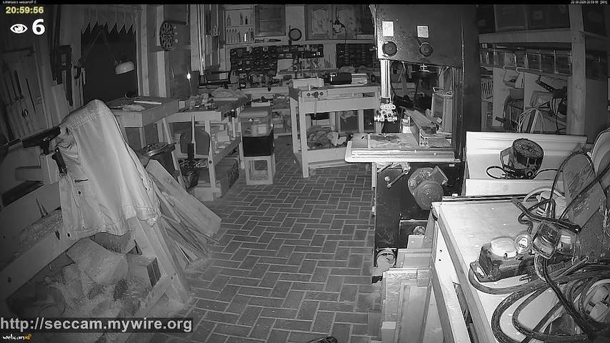 Live camera feed from Littlehook's woodworking shop in Indoor woodworking shop