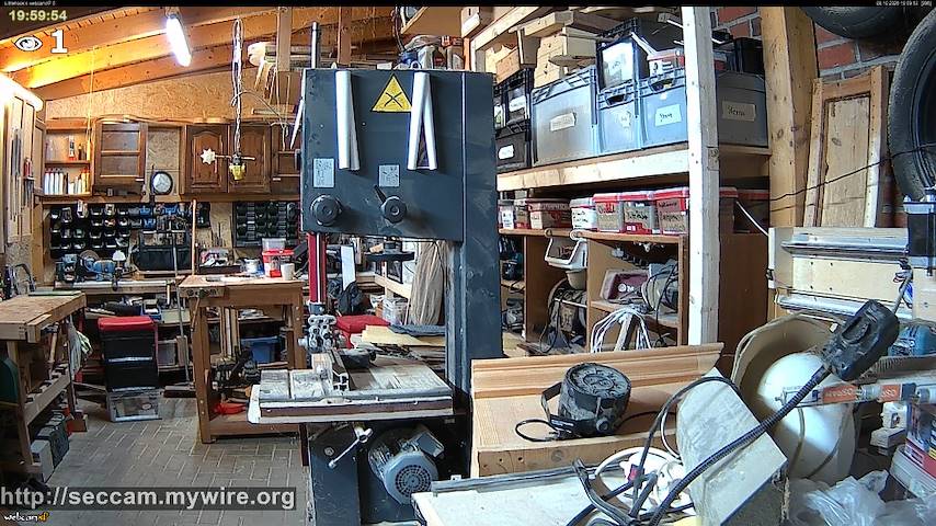 Live camera feed from Littlehook's woodworking shop in Indoor woodworking shop