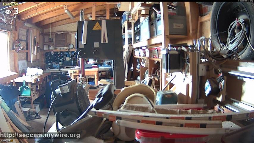 Live camera feed from Littlehook's woodworking shop in Indoor woodworking shop