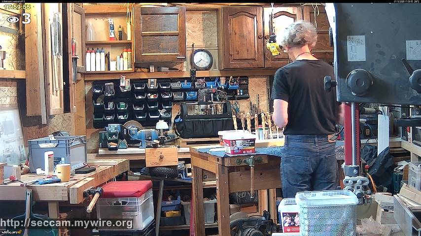 Live camera feed from Littlehook's woodworking shop in Indoor woodworking shop