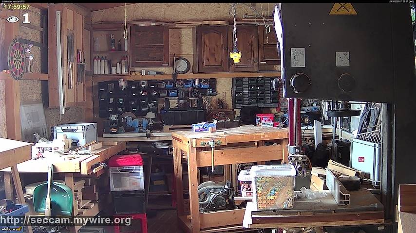 Live camera feed from Littlehook's woodworking shop in Indoor woodworking shop