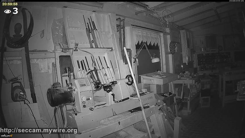 Live camera feed from Littlehook's woodworking shop in Indoor woodworking shop