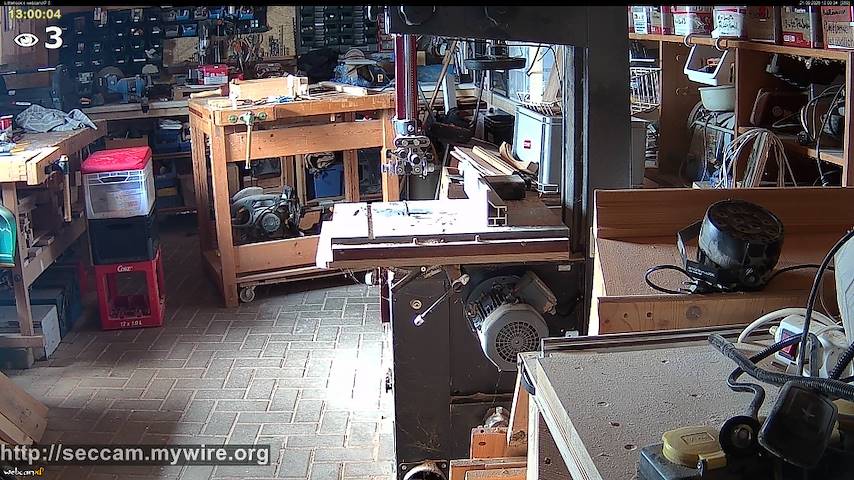 Live camera feed from Littlehook's woodworking shop in Indoor woodworking shop