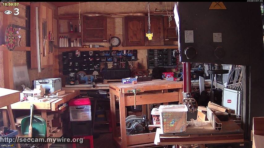 Live camera feed from Littlehook's woodworking shop in Indoor woodworking shop