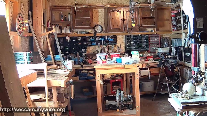 Live camera feed from Littlehook's woodworking shop in Indoor woodworking shop
