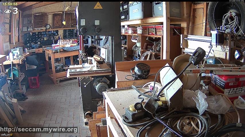 Live camera feed from Littlehook's woodworking shop in Indoor woodworking shop