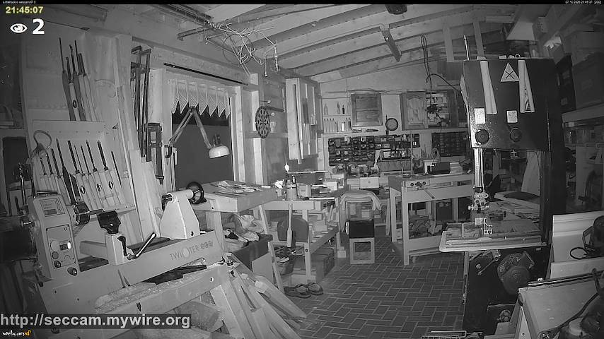 Live camera feed from Littlehook's woodworking shop in Indoor woodworking shop