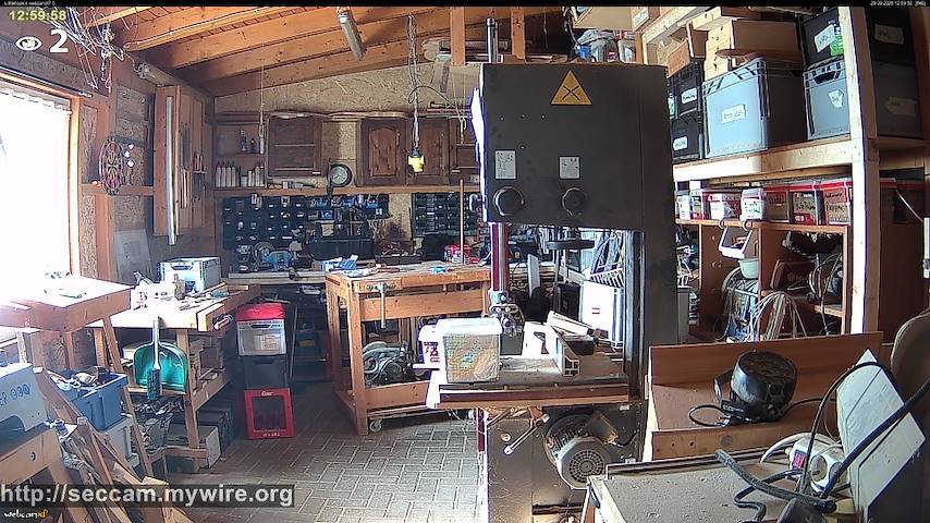 Live camera feed from Littlehook's woodworking shop in Indoor woodworking shop
