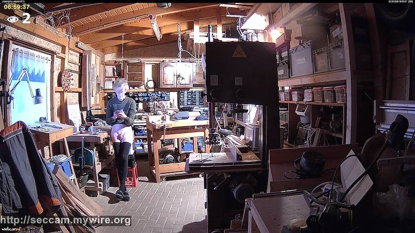 Live camera feed from Littlehook's woodworking shop in Indoor woodworking shop