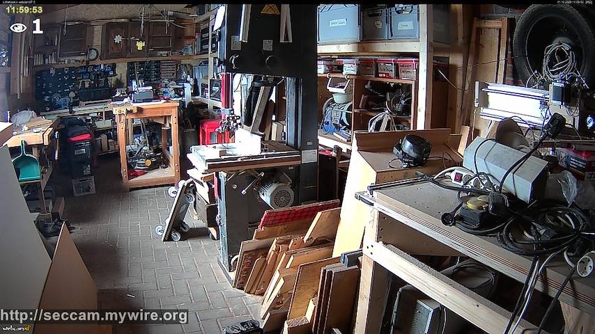 Live camera feed from Littlehook's woodworking shop in Indoor woodworking shop