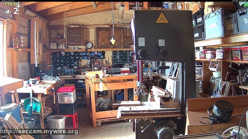 Live camera feed from Littlehook's woodworking shop in Indoor woodworking shop