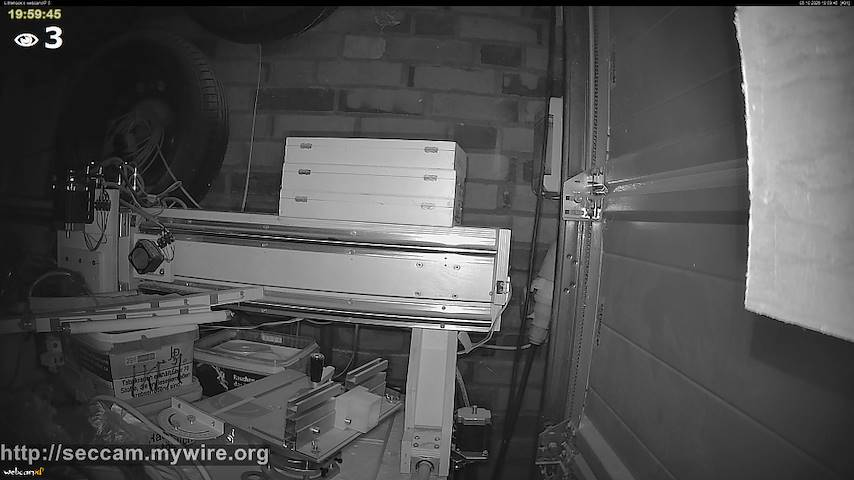 Live camera feed from Littlehook's woodworking shop in Indoor woodworking shop
