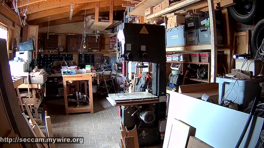 Live camera feed from Littlehook's woodworking shop in Indoor woodworking shop