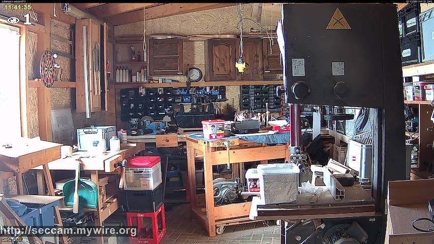 Live camera feed from Littlehook's woodworking shop in Indoor woodworking shop