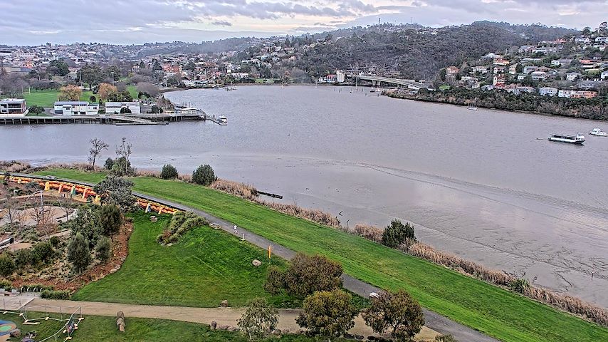 Live camerakanaal van Tamar Estuary in Launceston, Tasmania
