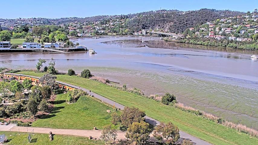 Launceston, Tasmania में Tamar Estuary से लाइव कैमरा चैनल