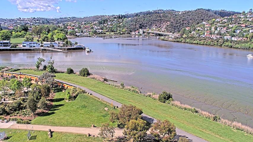 Direkte kamerakanal fra Tamar Estuary i Launceston, Tasmania
