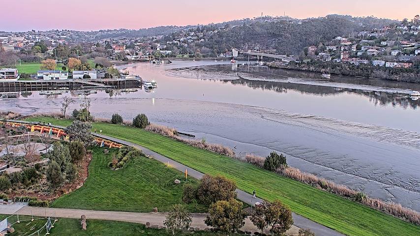 Tamar Estuary'dan Launceston, Tasmania'e canlı kamera kanalı