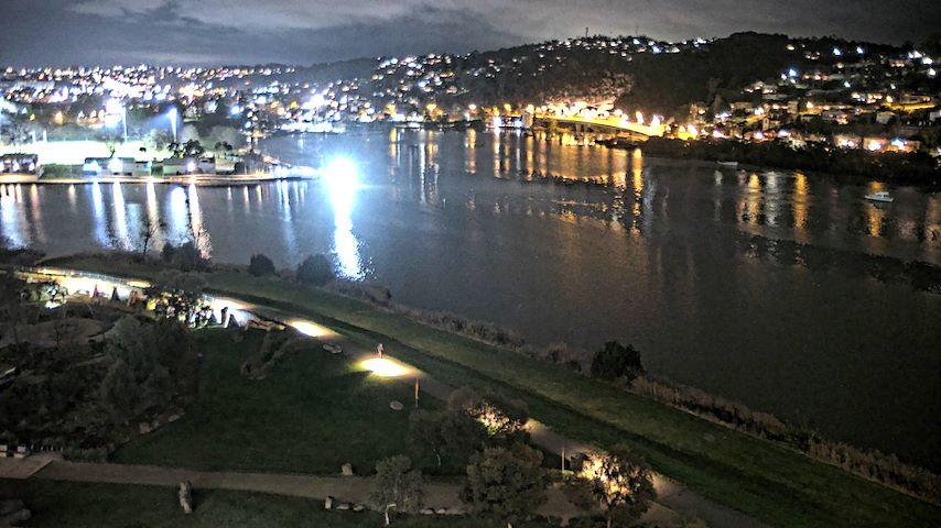 Live-kamerakanava Tamar Estuarylta Launceston, Tasmaniassä