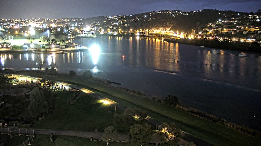 Direkte kamerakanal fra Tamar Estuary i Launceston, Tasmania